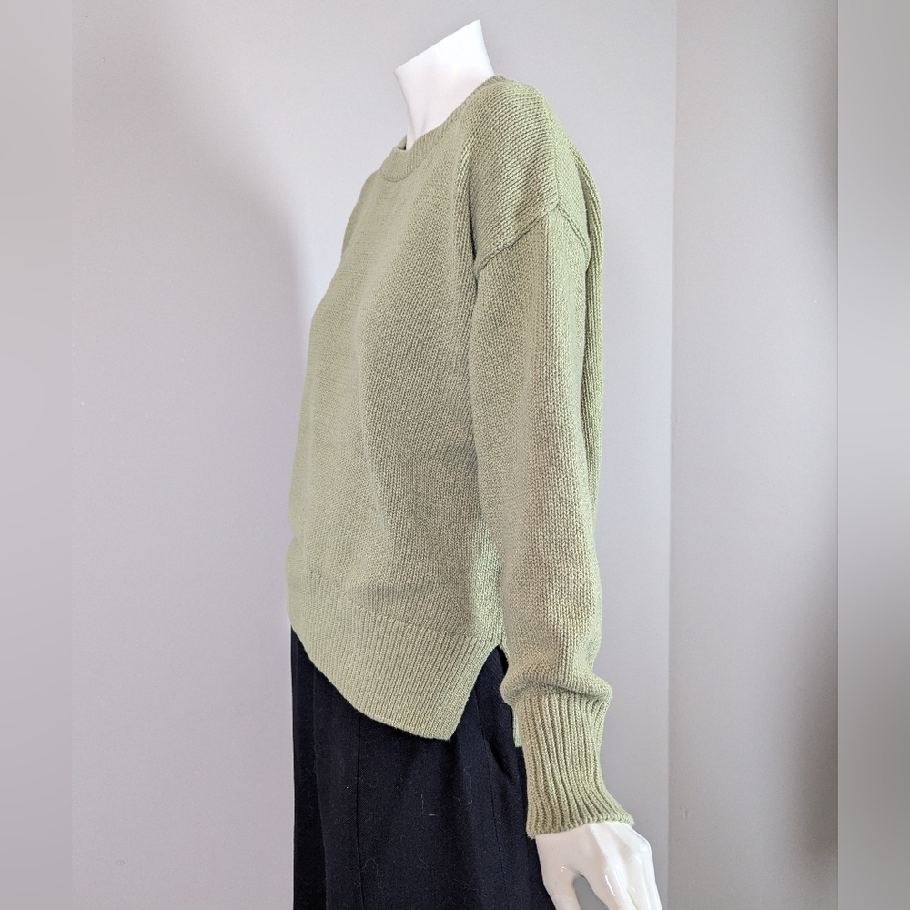 Philosophy Sage Green Knit Sweater – Oversized Crew Neck – Minimalist Pullover M - Picture 2 of 9